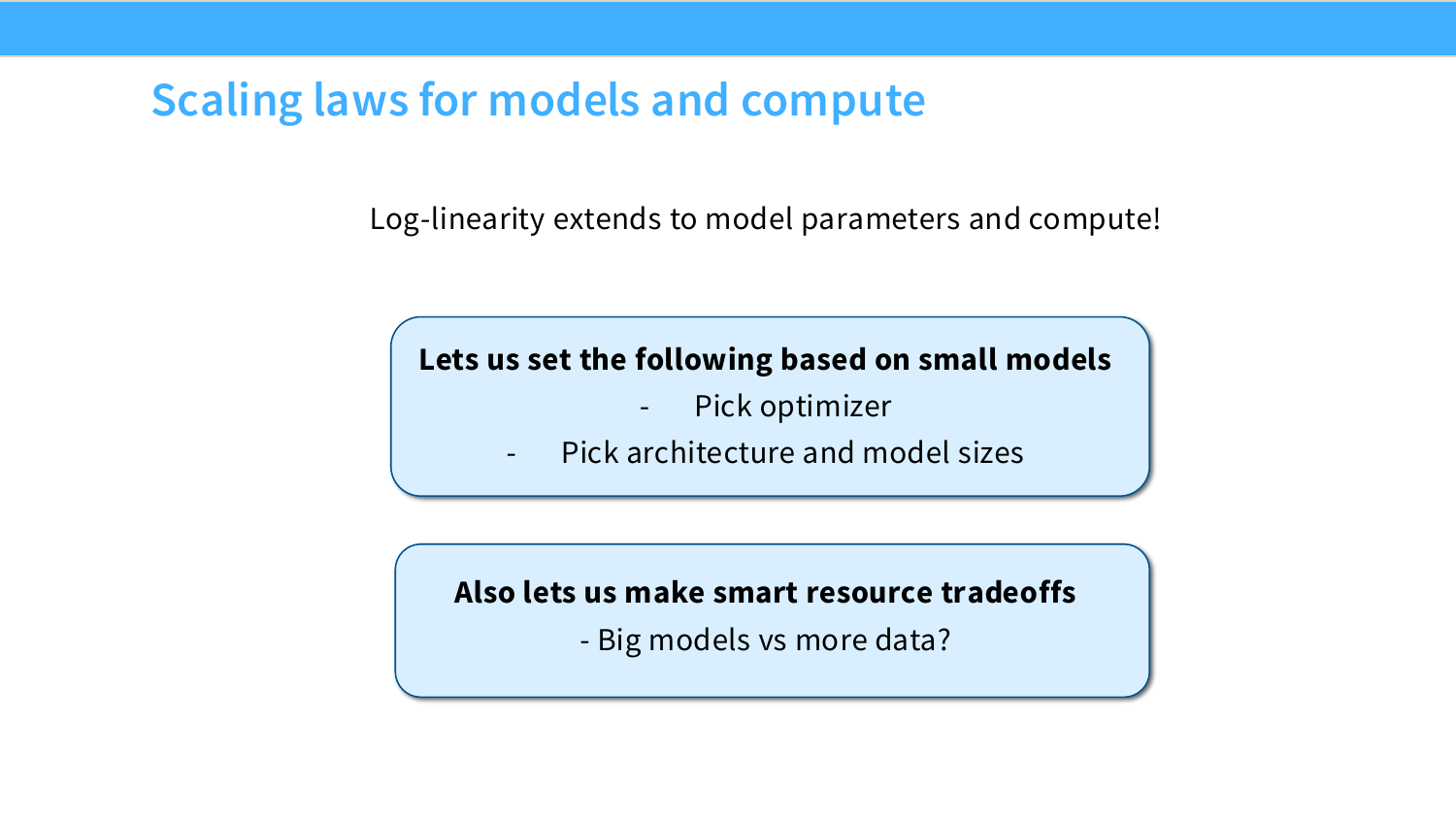 图：Scaling laws 可用于架构、optimizer、模型大小和数据规模决策。